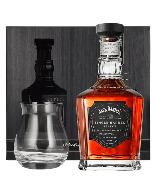 Jack Daniel's Single Barrel Select Whiskey Gift Set with Glencairn Crystal Snifter Glass
